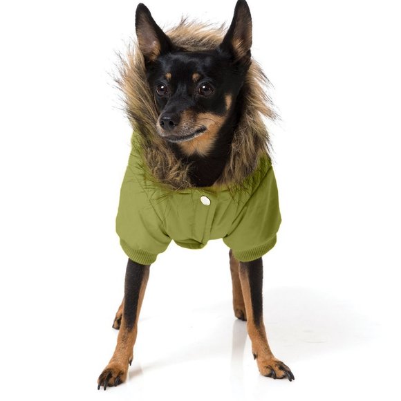 Fuzzyard Other - Fuzzyard Dog Green Duffel Coat Jacket Hooded